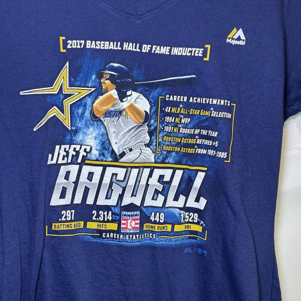 Vintage Houston Astros Jeff Bagwell T Shirt Small MLB HOF‎ 2017 Women's Tee